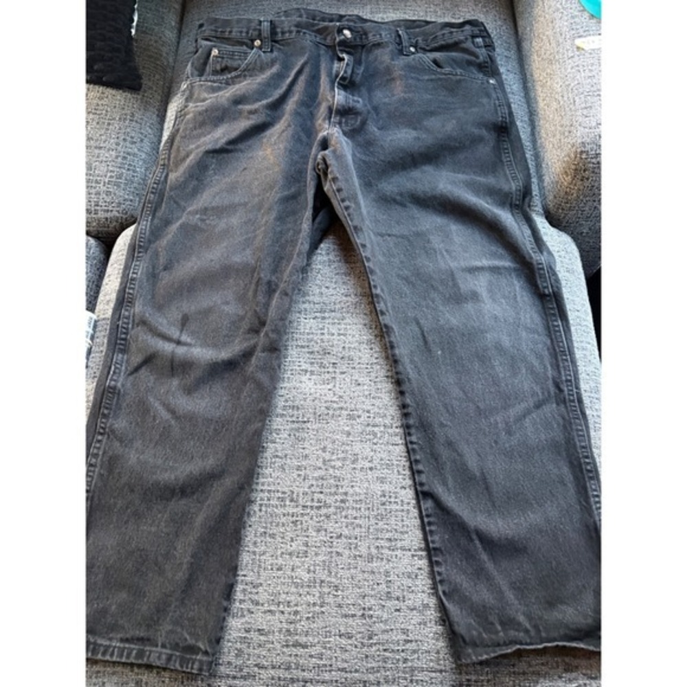 Wrangler Rugged Wear Mens Black Relaxed Fit Straight Leg‎ Jeans 42x29 1035002OB